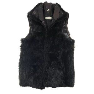 Andrew‎ Marc Addition Sleeveless Vest Jacket Womens Black Opossum Fur Size Small